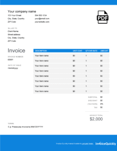 Estimate Template Google Docs from invoicequickly.com