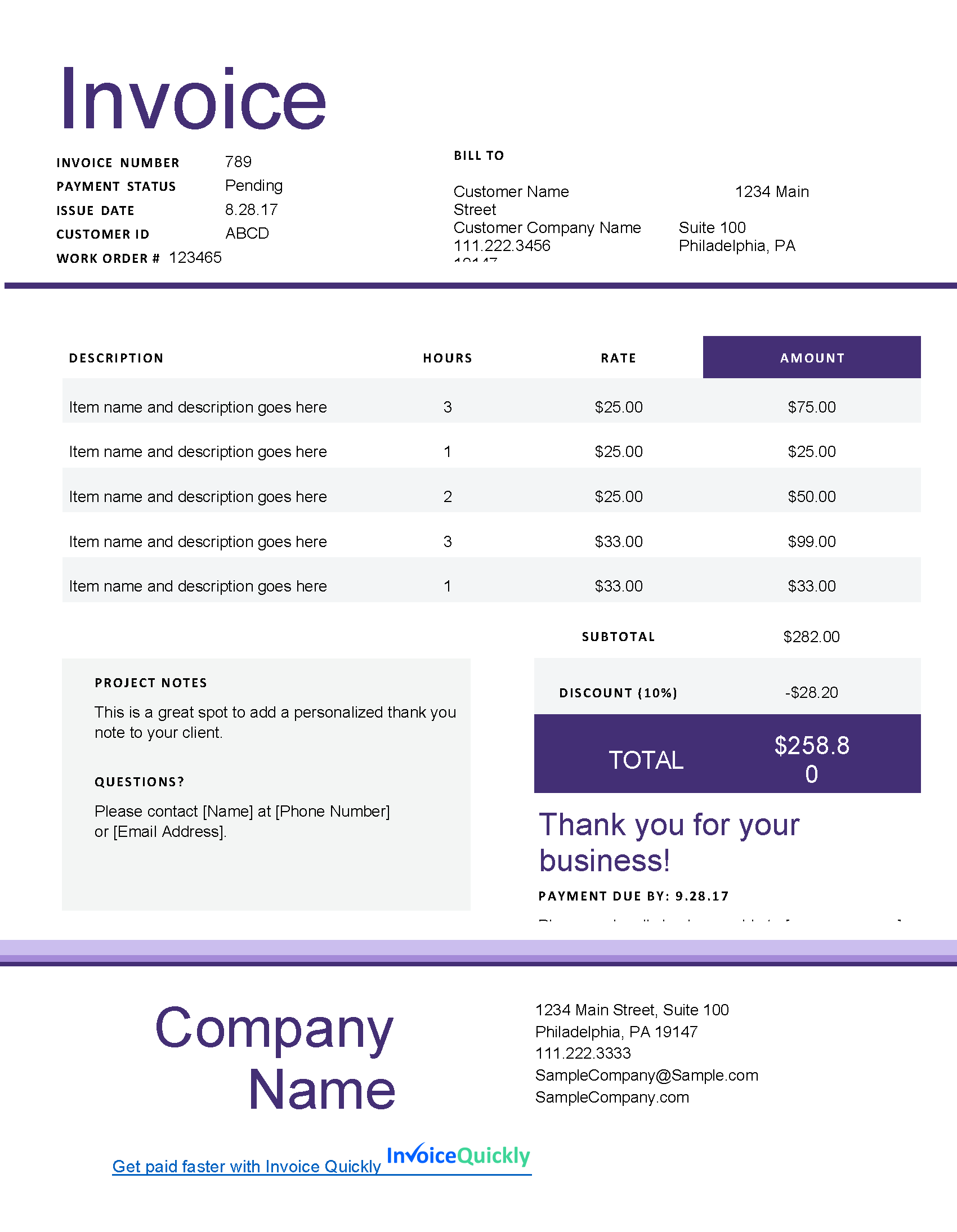 Microsoft Word Invoice Template Download For Your Needs
